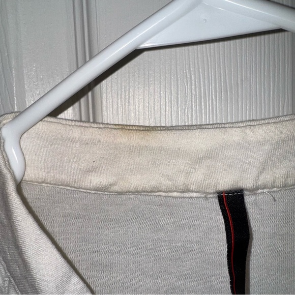 Cream and Black Y2K Sheath Dress with Ruffled Bib Collar Size Small with Pockets - Picture 6 of 7